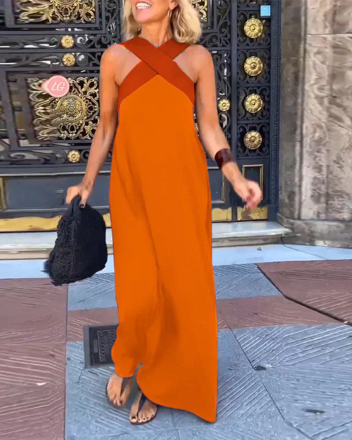 MAISON CHÉRIE | Vestido largo para mujer con escote cruzado y diseño fluido