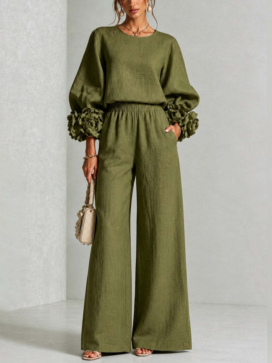 MAISON CHÉRIE | Rosalia | Conjunto de Dos Piezas con Puños Florales
