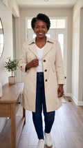 MAISON CHÉRIE | Abrigo trench mujer elegante rosa vintage – ligero y versátil