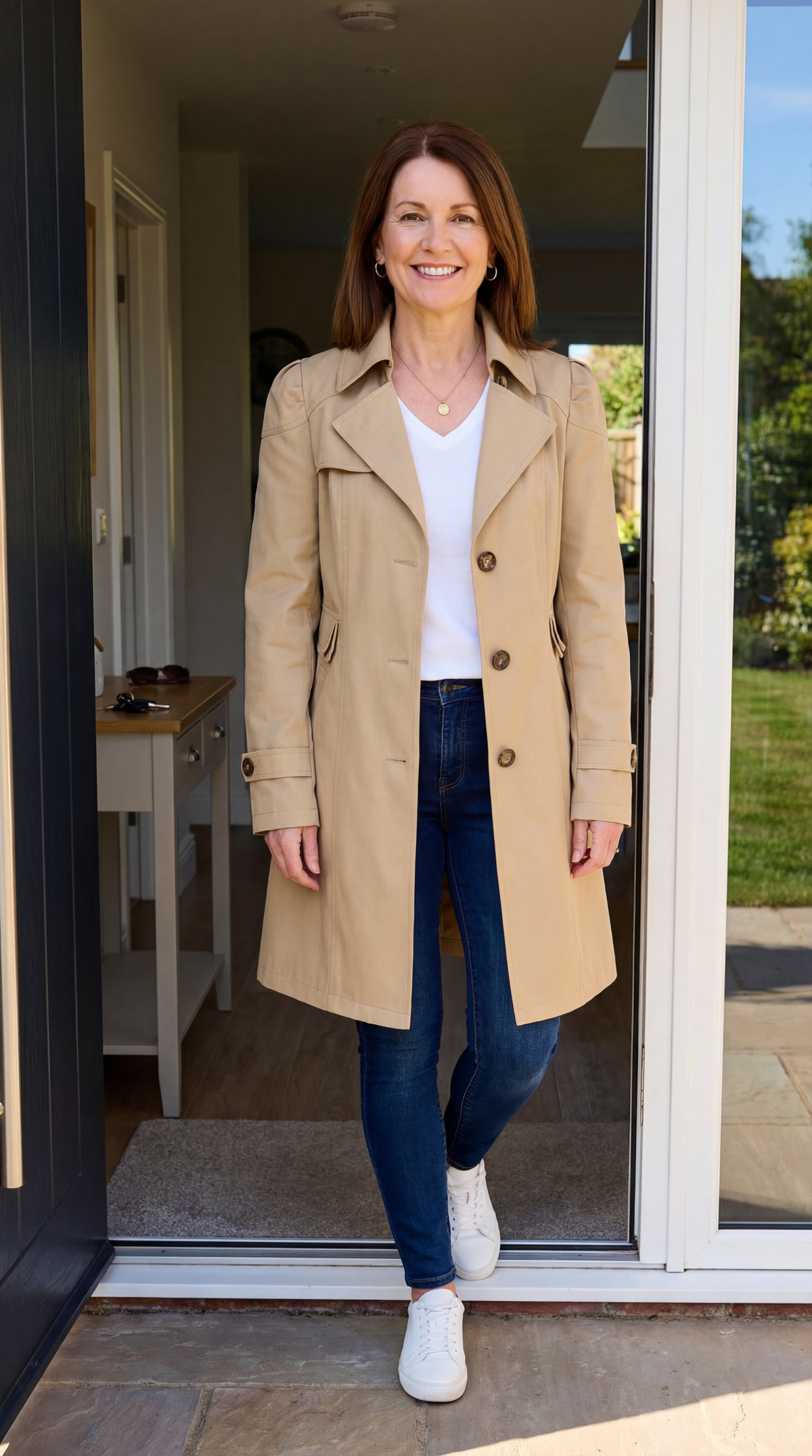MAISON CHÉRIE | Abrigo trench mujer elegante rosa vintage – ligero y versátil