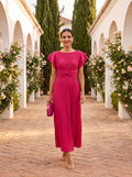 MAISON CHÉRIE | Vestido mujer elegante plisado para ocasiones especiales