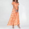 MAISON CHÉRIE | Vestido maxi mujer con estampado floral y escote en V