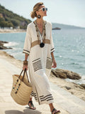 MAISON CHÉRIE | Vestido maxi mujer lino oversize elegante estilo kaftán verano