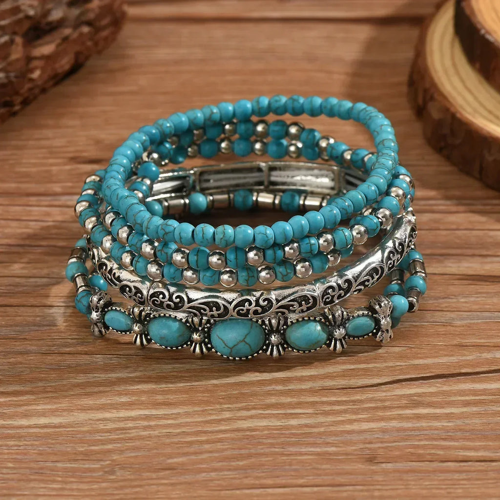 MAISON CHÉRIE | Conjunto de pulseras boho con perlas turquesa