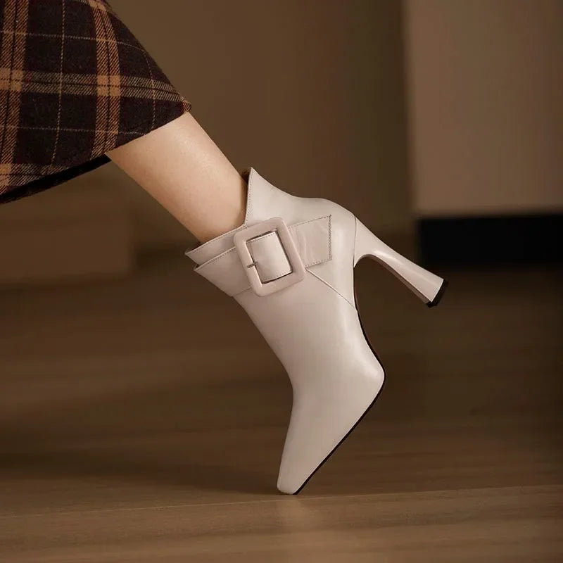 MAISON CHÉRIE | Botines Mujer Con Hebilla Y Tacón Alto – Calzado Elegante Para Uso Diario