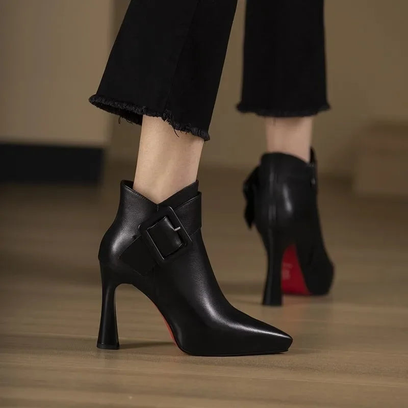 MAISON CHÉRIE | Botines Mujer Con Hebilla Y Tacón Alto – Calzado Elegante Para Uso Diario