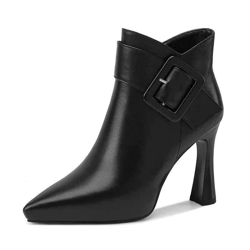 MAISON CHÉRIE | Botines Mujer Con Hebilla Y Tacón Alto – Calzado Elegante Para Uso Diario