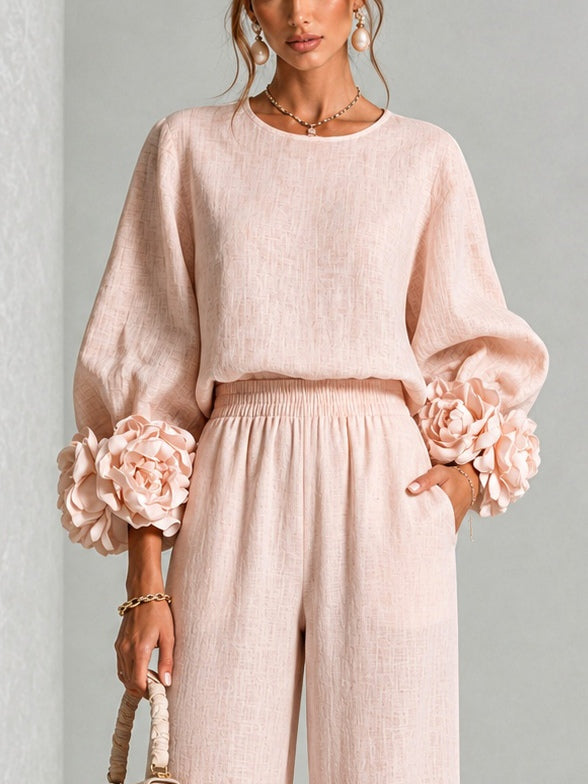 MAISON CHÉRIE | Rosalia | Conjunto de Dos Piezas con Puños Florales