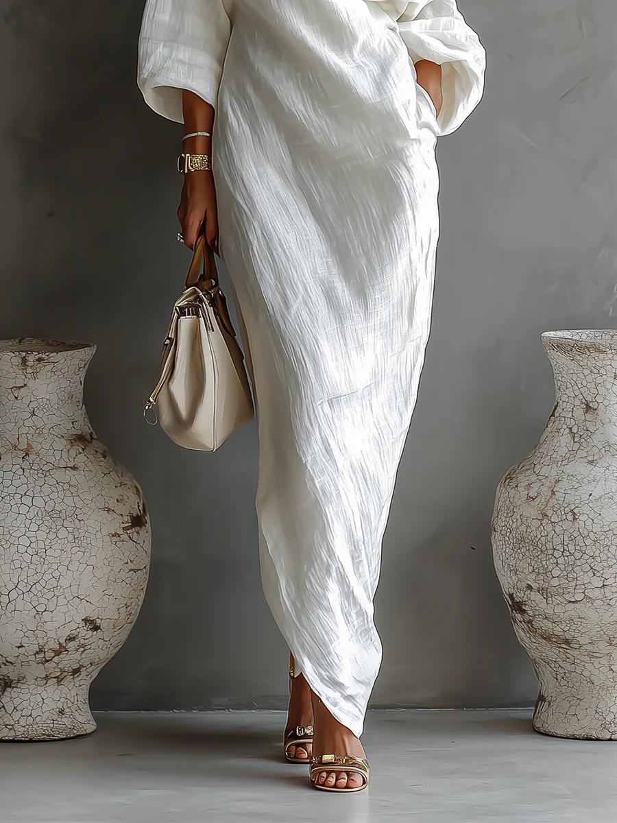 MAISON CHÉRIE | Vestido maxi mujer asimétrico de un hombro
