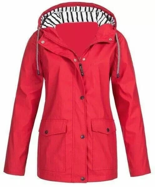 MAISON CHÉRIE | Chaqueta impermeable de mujer con capucha y bolsillos frontales