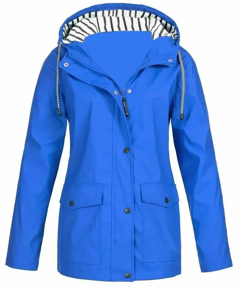 MAISON CHÉRIE | Chaqueta impermeable de mujer con capucha y bolsillos frontales