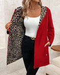 MAISON CHÉRIE | Abrigo reversible mujer con capucha – abrigo mujer estampado leopardo