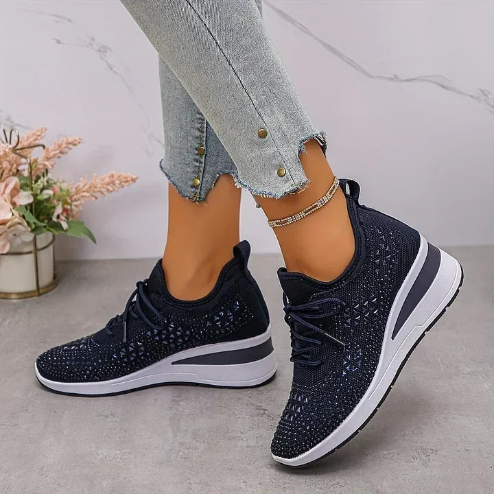 MAISON CHÉRIE | Zapatillas mujer con cuña y detalles brillantes