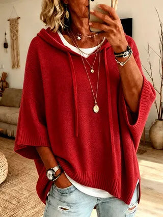 MAISON CHÉRIE | Sudadera oversize con capucha para mujer de punto suave casual