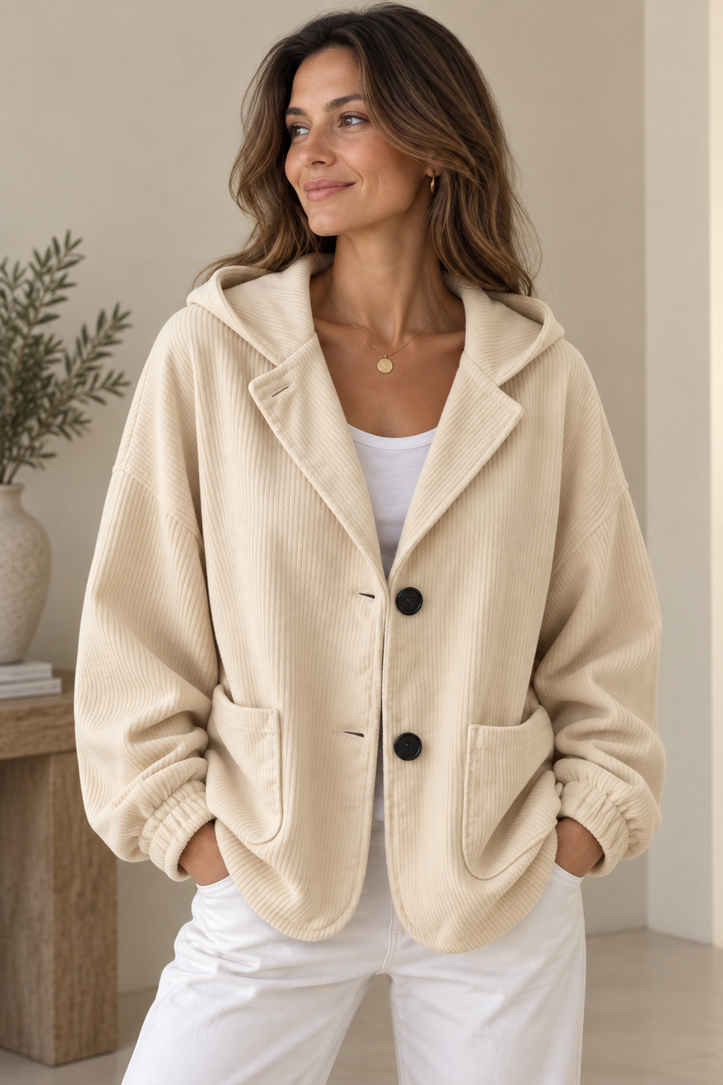 MAISON CHÉRIE | Chaqueta oversize con capucha para mujer de estilo relajado
