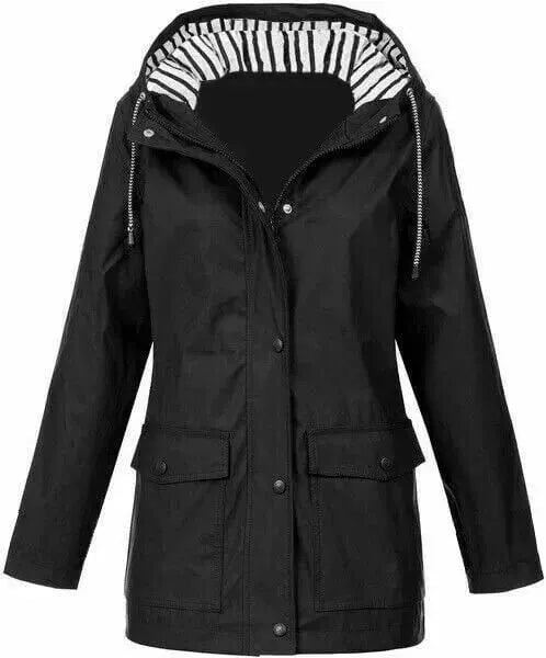 MAISON CHÉRIE | Chaqueta impermeable de mujer con capucha y bolsillos frontales