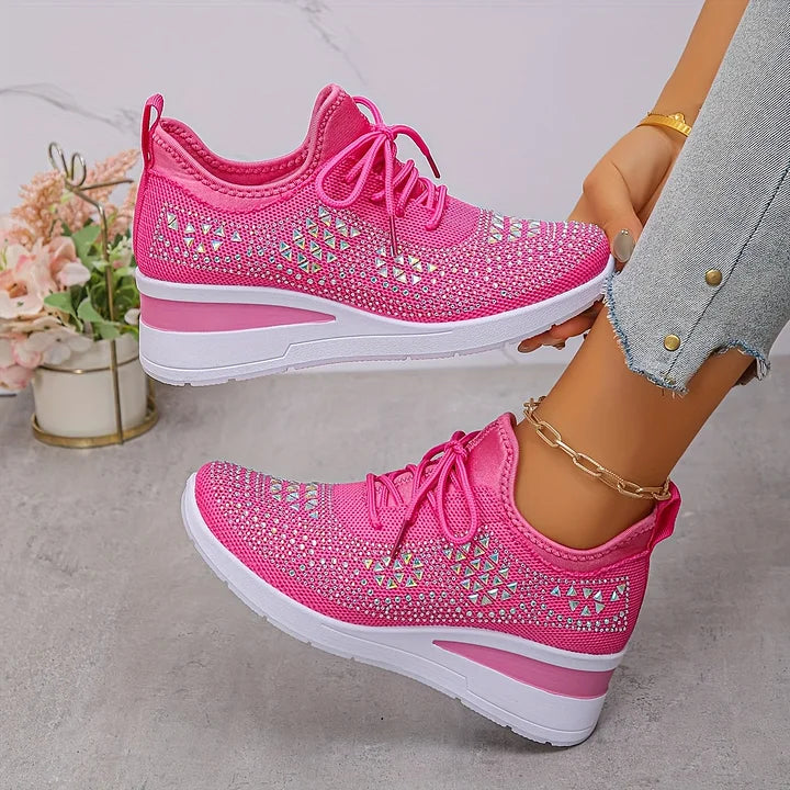 MAISON CHÉRIE | Zapatillas mujer con cuña y detalles brillantes