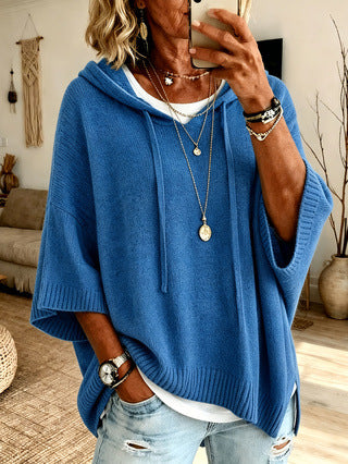 MAISON CHÉRIE | Sudadera oversize con capucha para mujer de punto suave casual