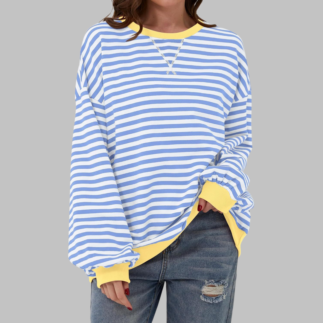 MAISON CHÉRIE | Suéter Oversized de Rayas – Estilo Casual Cómodo para Invierno