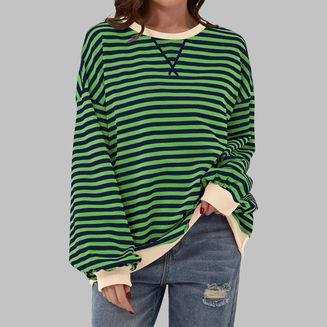 MAISON CHÉRIE | Suéter Oversized de Rayas – Estilo Casual Cómodo para Invierno