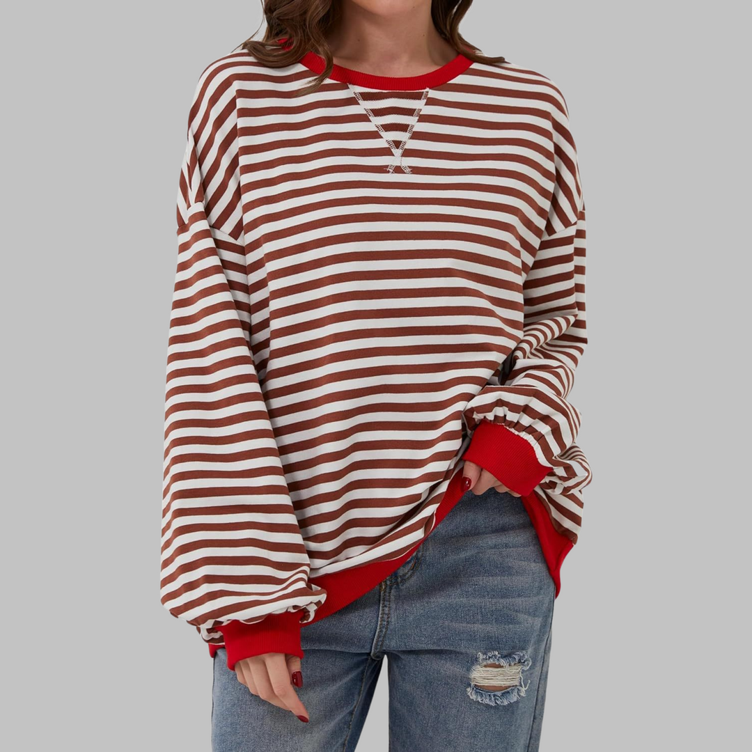 MAISON CHÉRIE | Suéter Oversized de Rayas – Estilo Casual Cómodo para Invierno
