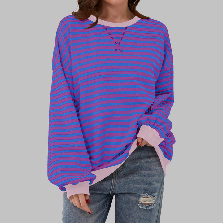 MAISON CHÉRIE | Suéter Oversized de Rayas – Estilo Casual Cómodo para Invierno