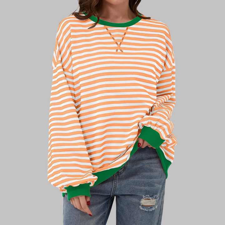 MAISON CHÉRIE | Suéter Oversized de Rayas – Estilo Casual Cómodo para Invierno