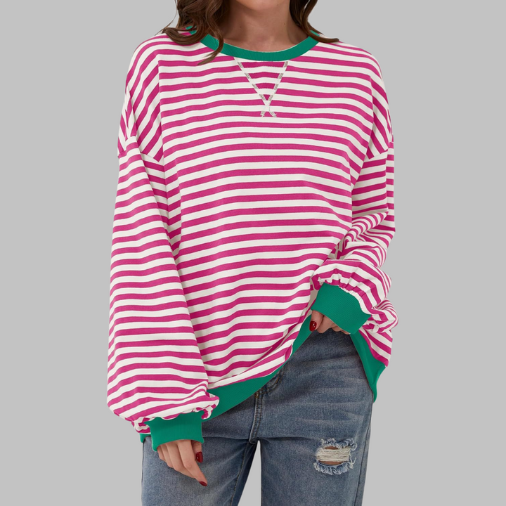MAISON CHÉRIE | Suéter Oversized de Rayas – Estilo Casual Cómodo para Invierno