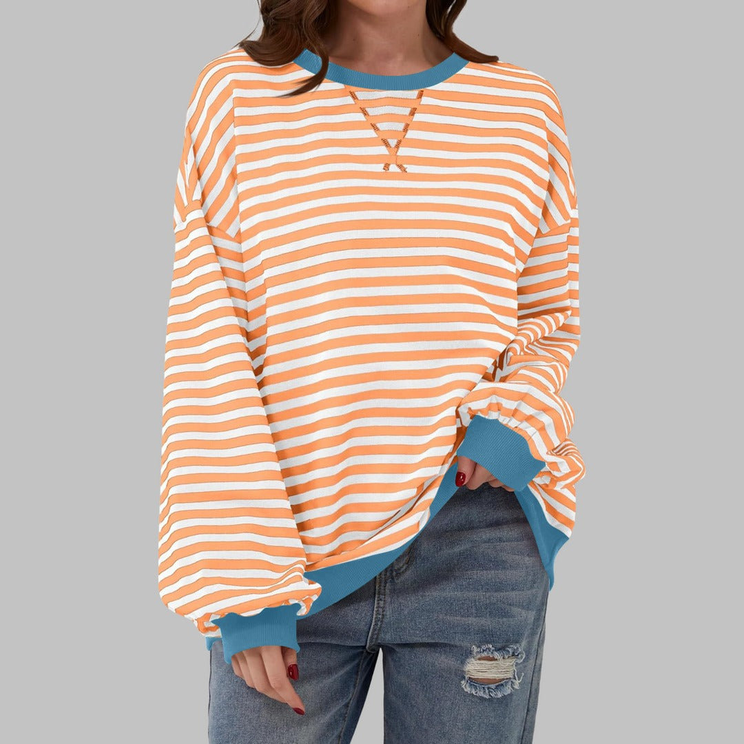 MAISON CHÉRIE | Suéter Oversized de Rayas – Estilo Casual Cómodo para Invierno