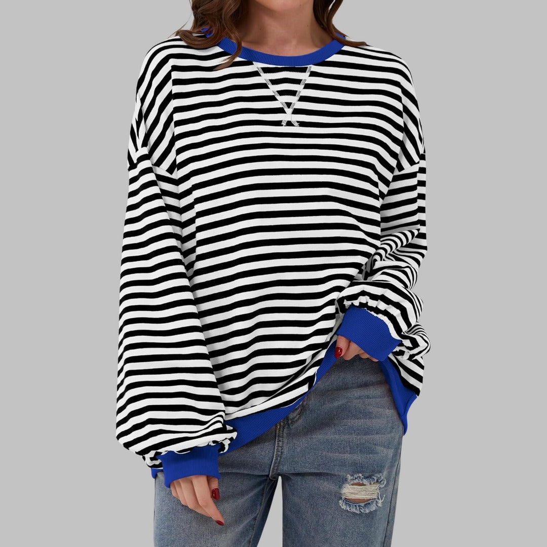 MAISON CHÉRIE | Suéter Oversized de Rayas – Estilo Casual Cómodo para Invierno