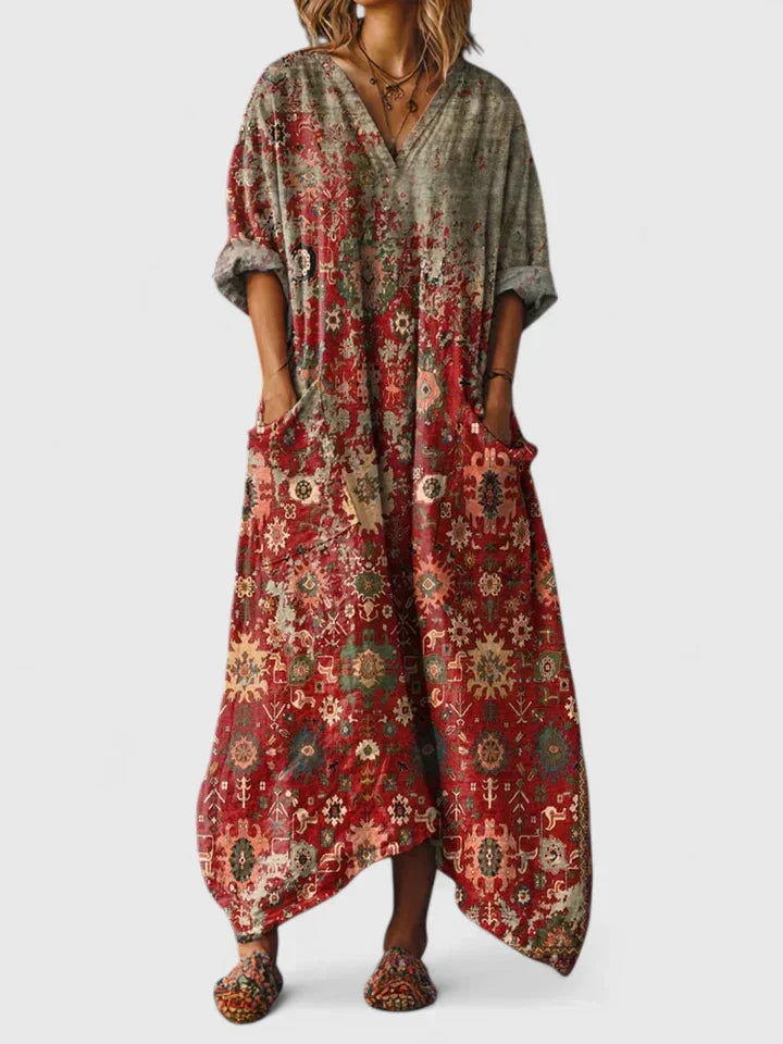 MAISON CHÉRIE | Vestido Maxi Mujer Suelto – Estilo Boho Cómodo y Fluido