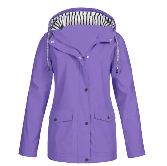 MAISON CHÉRIE | Chaqueta impermeable de mujer con capucha y bolsillos frontales