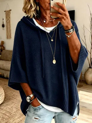 MAISON CHÉRIE | Sudadera oversize con capucha para mujer de punto suave casual