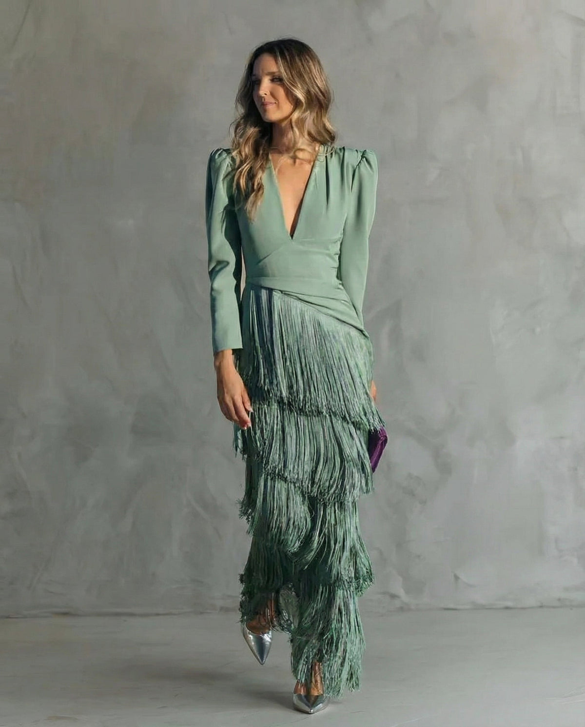 Vestido Amélie | Midi con Flecos, Sofisticado y Fluido