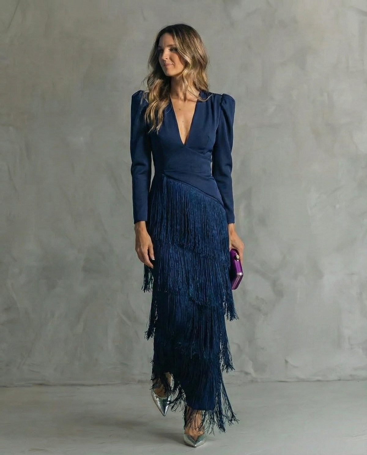 Vestido Amélie | Midi con Flecos, Sofisticado y Fluido
