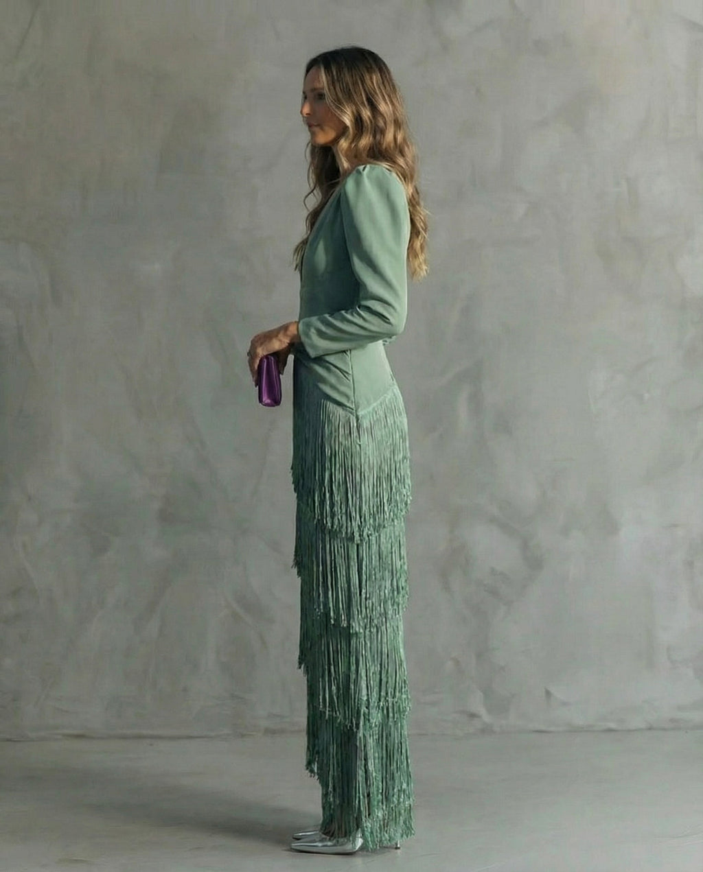 MAISON CHÉRIE | Vestido Mujer Elegante Con Flecos Midi – Estilo Sofisticado y Fluido