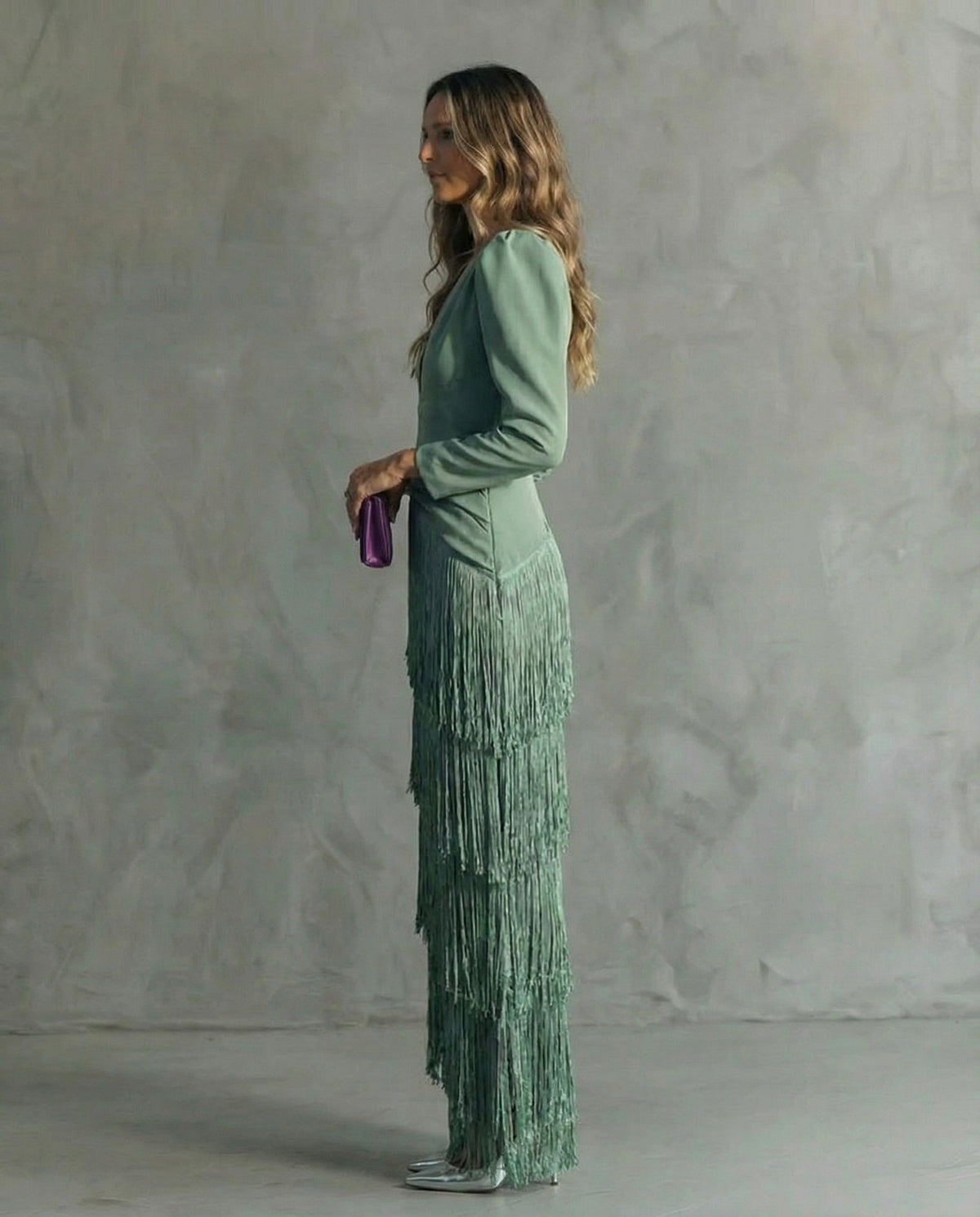 MAISON CHÉRIE | Vestido Mujer Elegante Con Flecos Midi – Estilo Sofisticado y Fluido