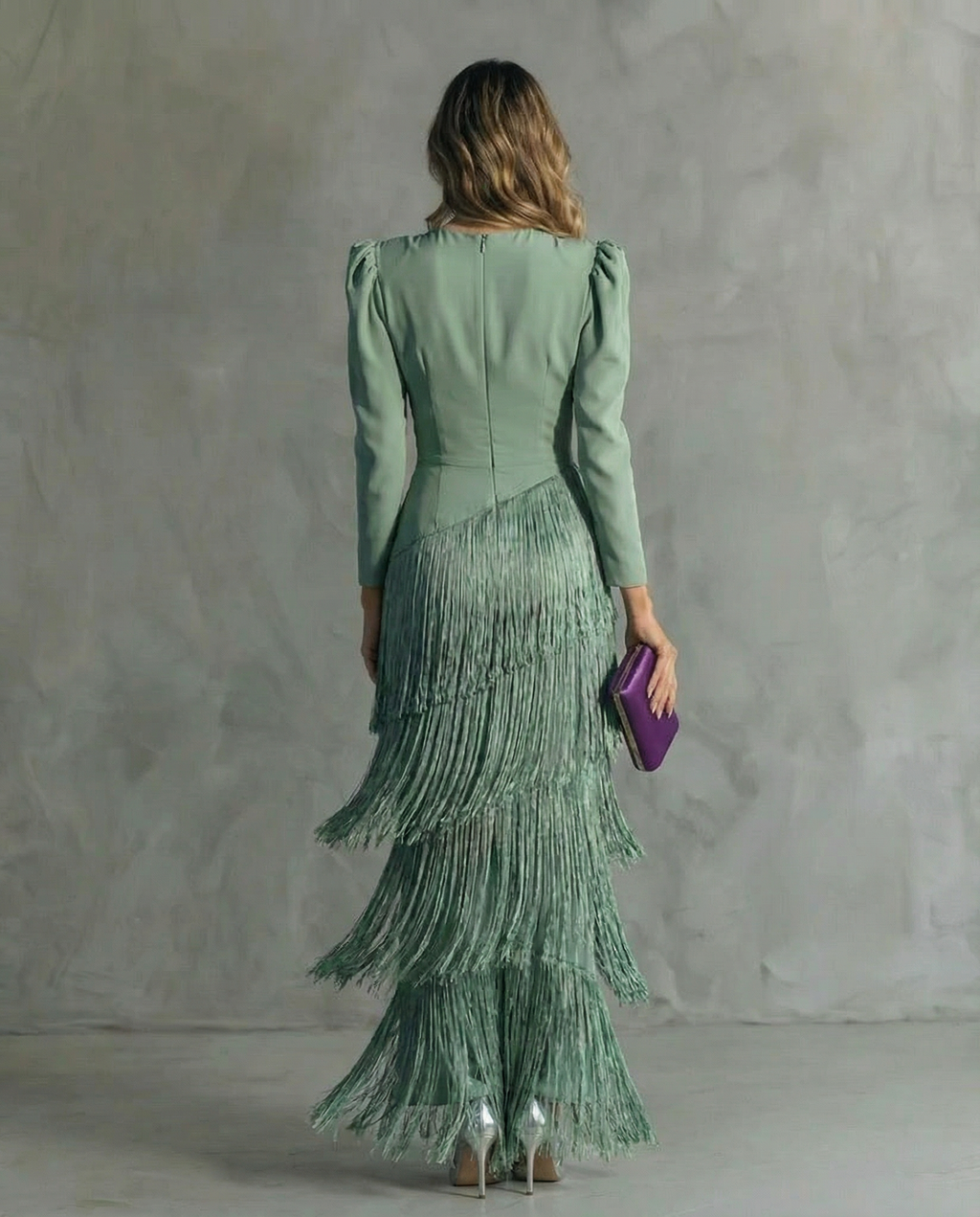 MAISON CHÉRIE | Vestido Mujer Elegante Con Flecos Midi – Estilo Sofisticado y Fluido