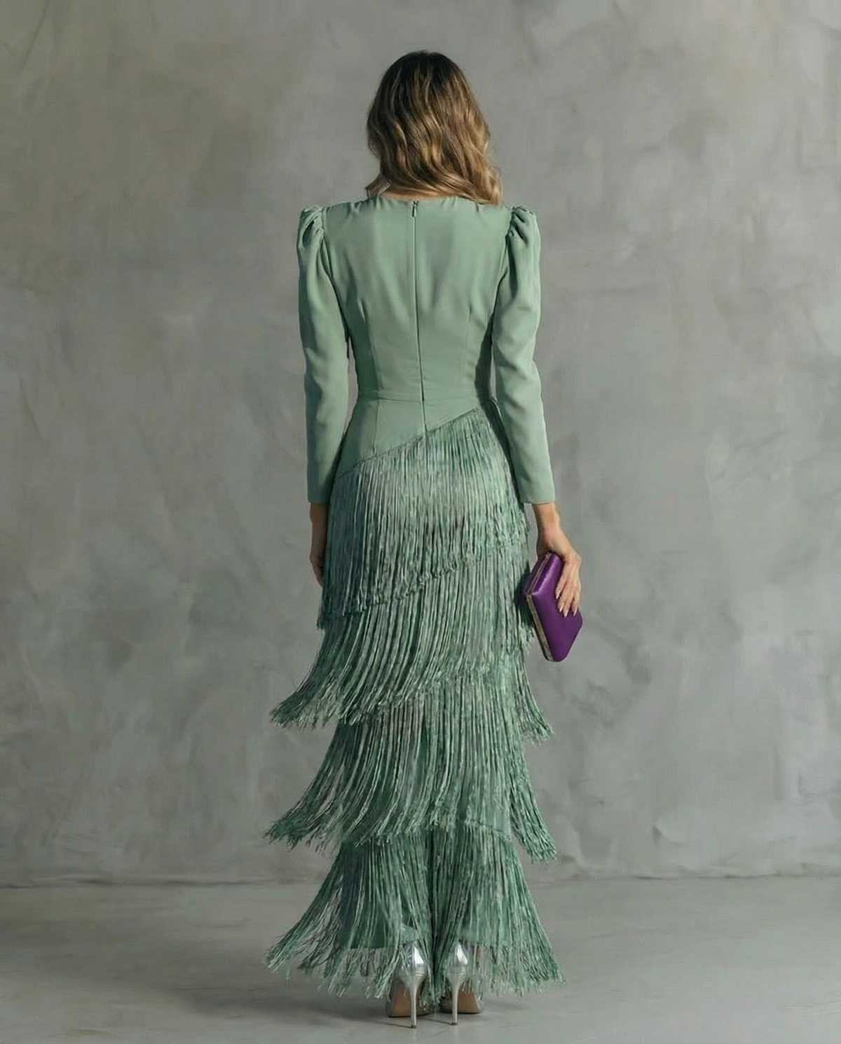 MAISON CHÉRIE | Vestido Mujer Elegante Con Flecos Midi – Estilo Sofisticado y Fluido