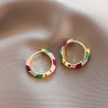 MAISON CHÉRIE | Pendientes Elegantes con Esmalte en Oro