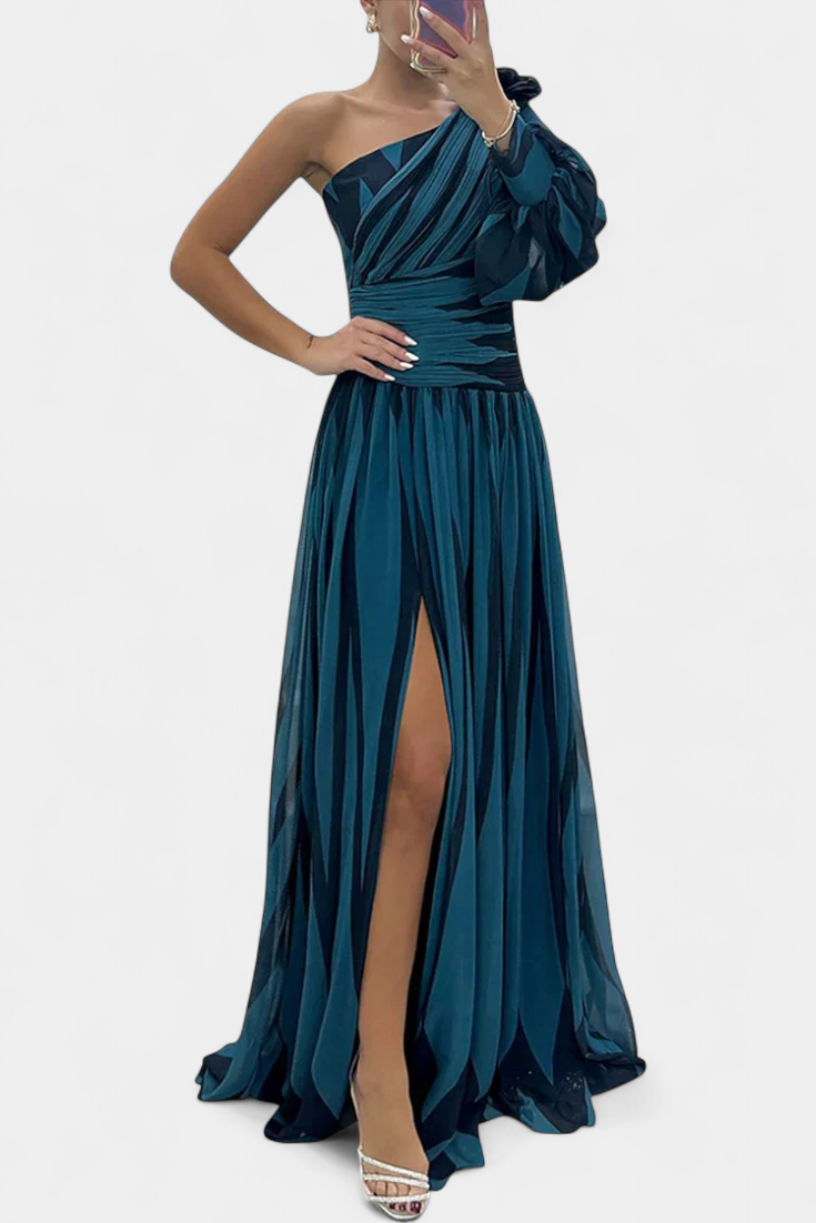 MAISON CHÉRIE | Vestido Maxi Mujer Asimétrico Elegante – Diseño Fluido y Moderno