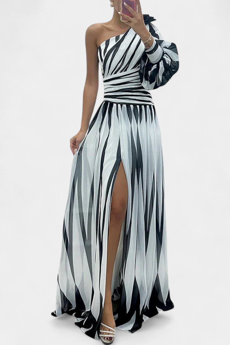 MAISON CHÉRIE | Vestido Maxi Mujer Asimétrico Elegante – Diseño Fluido y Moderno