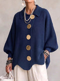 MAISON CHÉRIE | Cárdigan Oversize con Cuello y Botones Metálicos