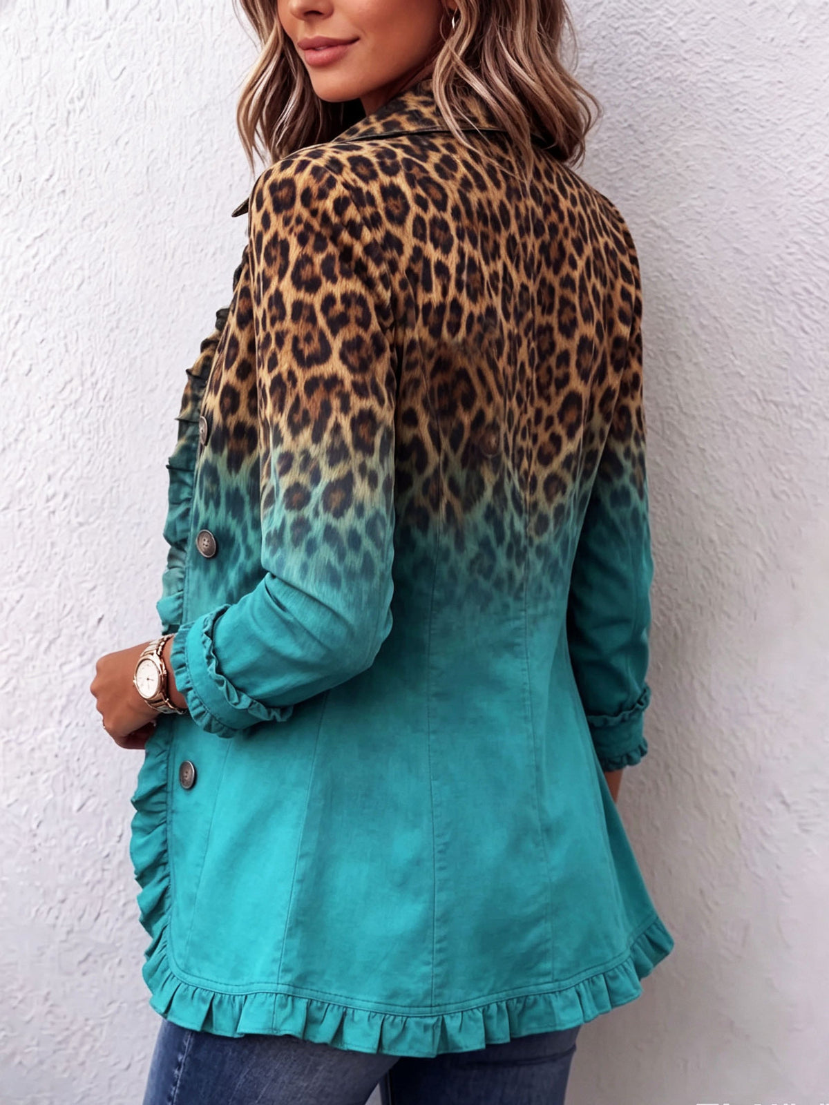 Blazer Beatriz | Leopardo Degradado con Volantes
