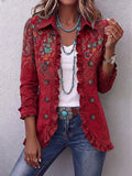 MAISON CHÉRIE | Chaqueta bohemia mujer con estampado paisley y volantes