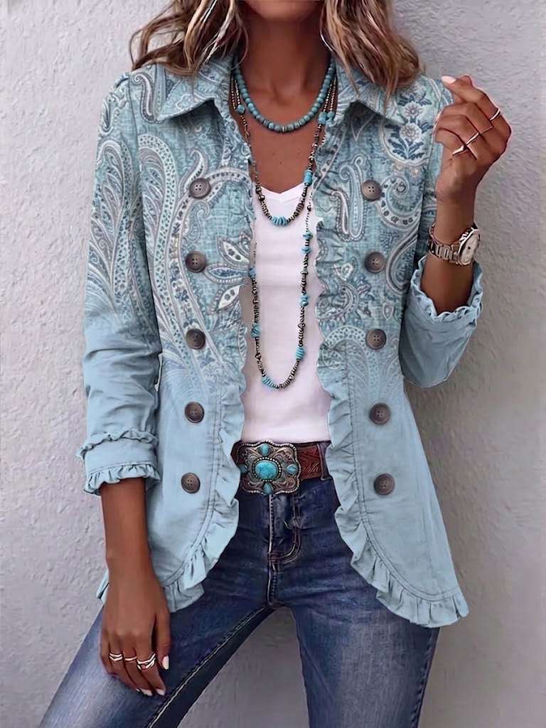 Chaqueta Emilia | Paisley Vintage con Volantes