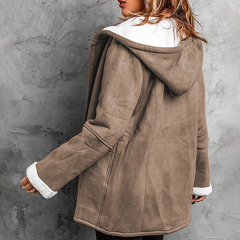 MAISON CHÉRIE | Abrigo de mujer con capucha y forro suave para estilo casual