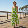 Mono mujer tirantes finos floral piernas anchas bolsillos verano