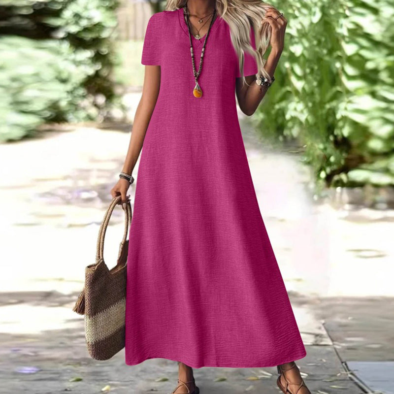 Vestido Carla | Maxi con cuello en V y bolsillos