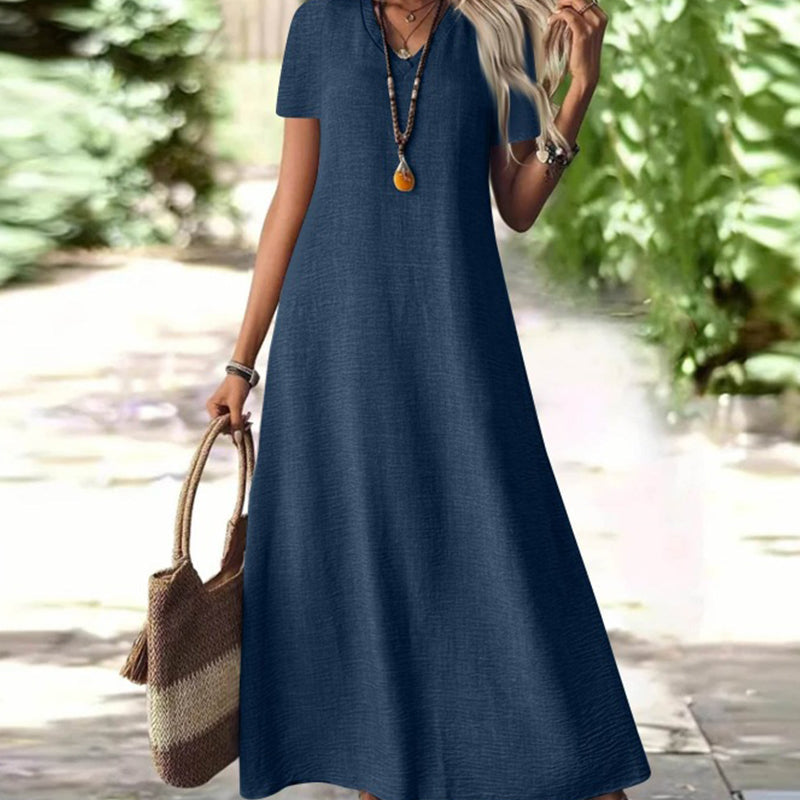 Vestido Carla | Maxi con cuello en V y bolsillos